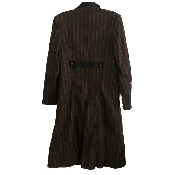 Spirit Halloween Steampunk Trench Coat Size M &Top Hat With Goggles Cosplay Goth - Picture 8 of 12